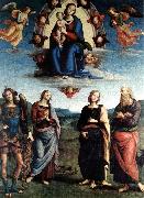 PERUGINO, Pietro Madonna in Glory with the Child and Saints f oil on canvas